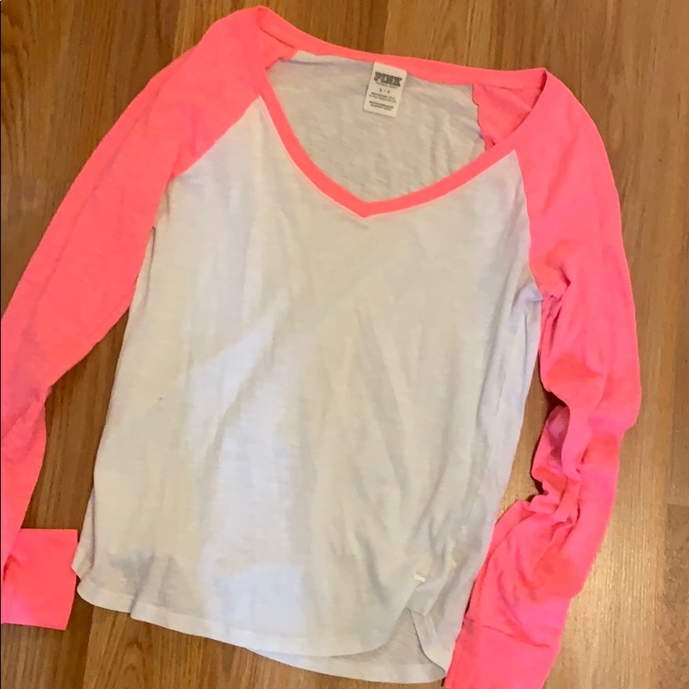 Pink baseball tee
